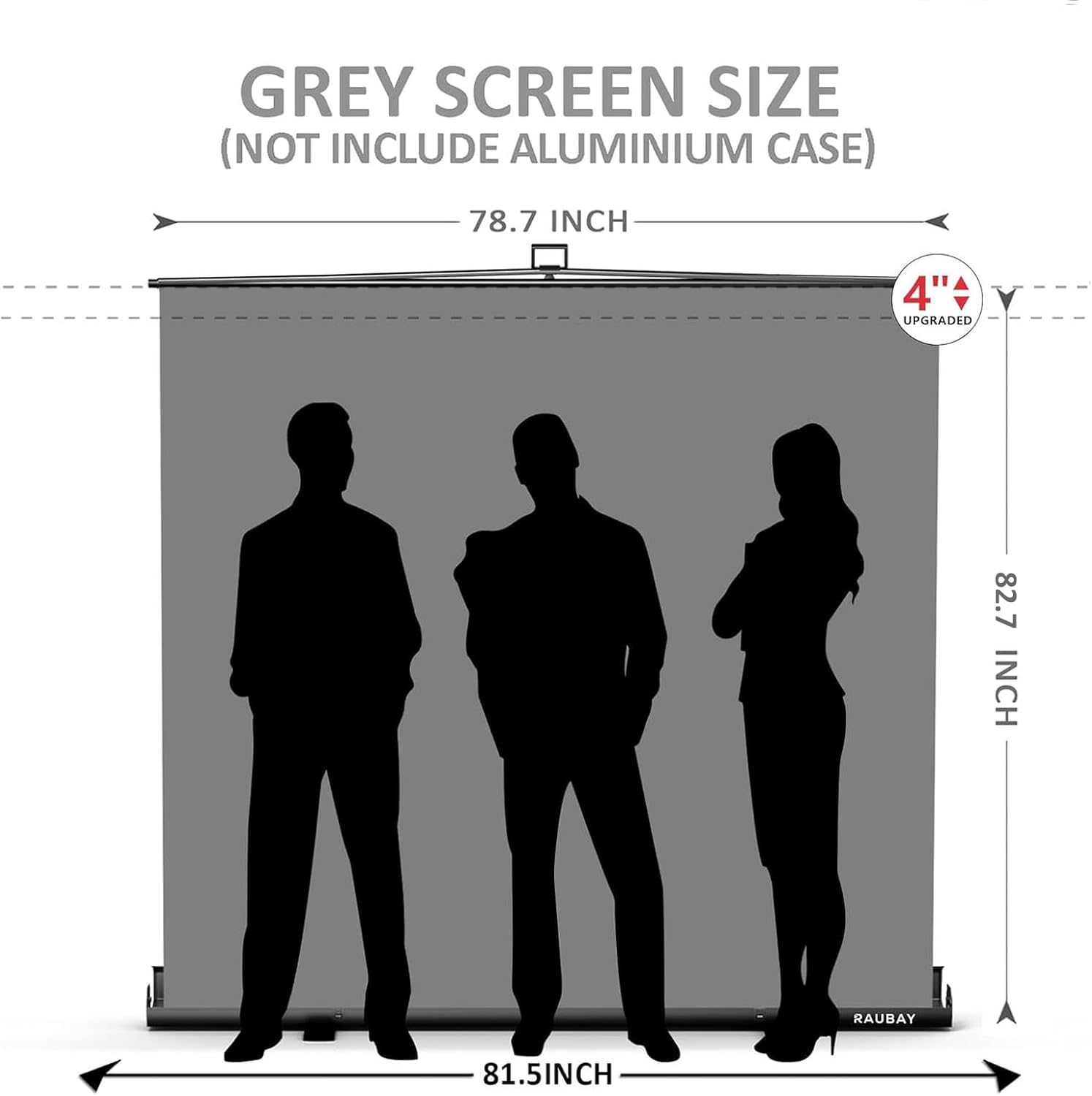 RAUBAY 78.7 x 82.7in Large Collapsible Grey Screen Backdrop